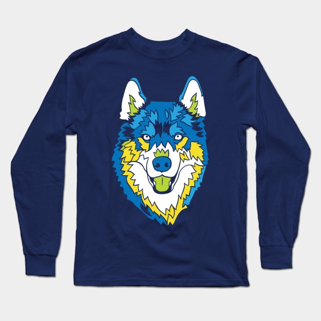 A Cool Husky Long Sleeve T-Shirt by polliadesign